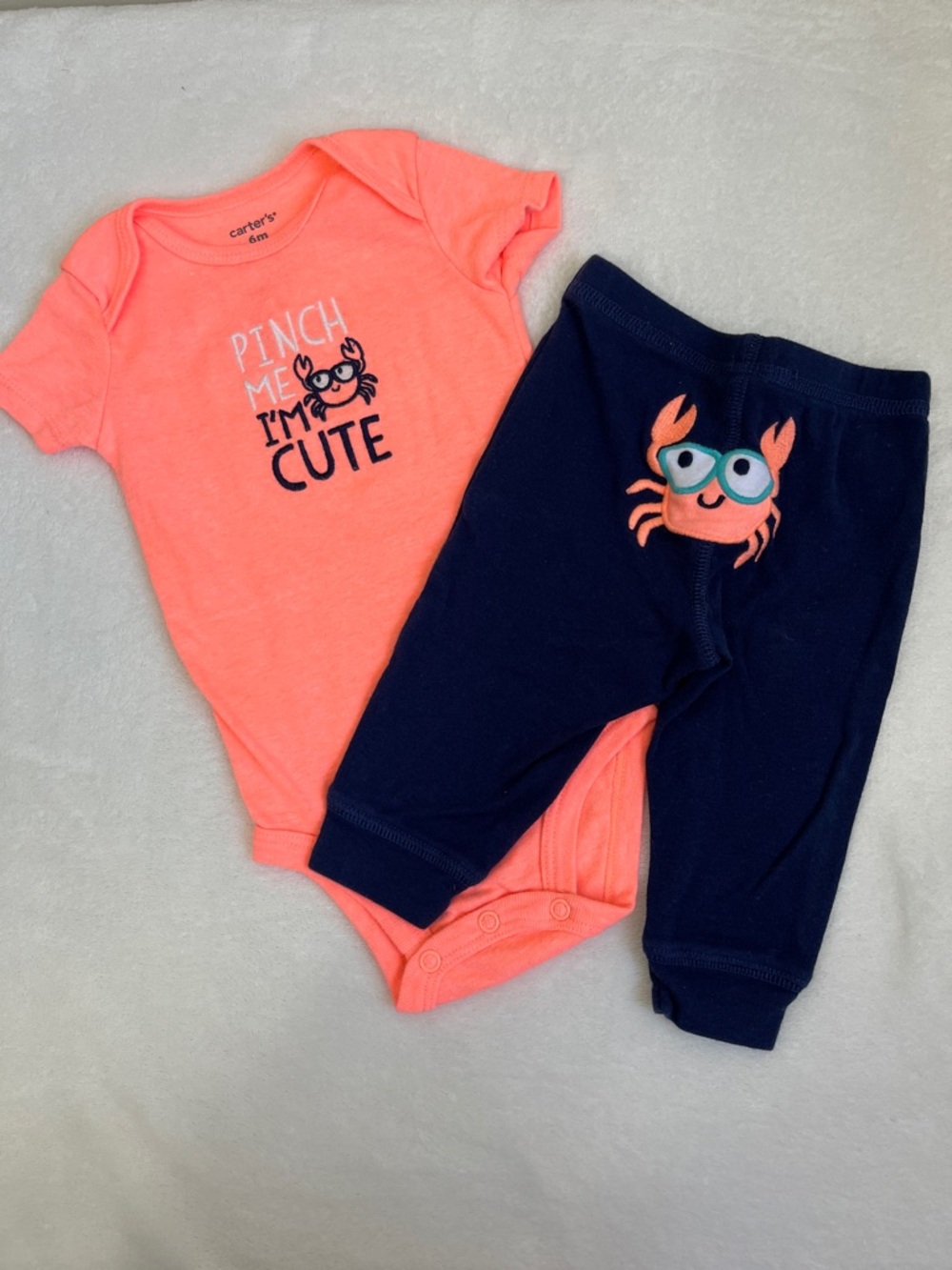 Carter's Baby Boy Short Sleeve Onesie Outfit Size 6 Months